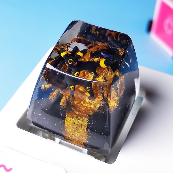 Umbreon Pokemon keycap, Artisan Keycaps,keycap Handmade,SA and OEM Keycaps For Cherry MX Mechanical Gaming Keyboard, pokemon custom