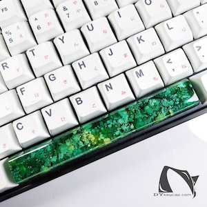 Spacebar Artisan Keycaps, Green color, key cap artisan, spacebar custom, spacebar resin,spacebar 6U,spacebar 6.5u,spacebar 7u,spacebar 6.25u