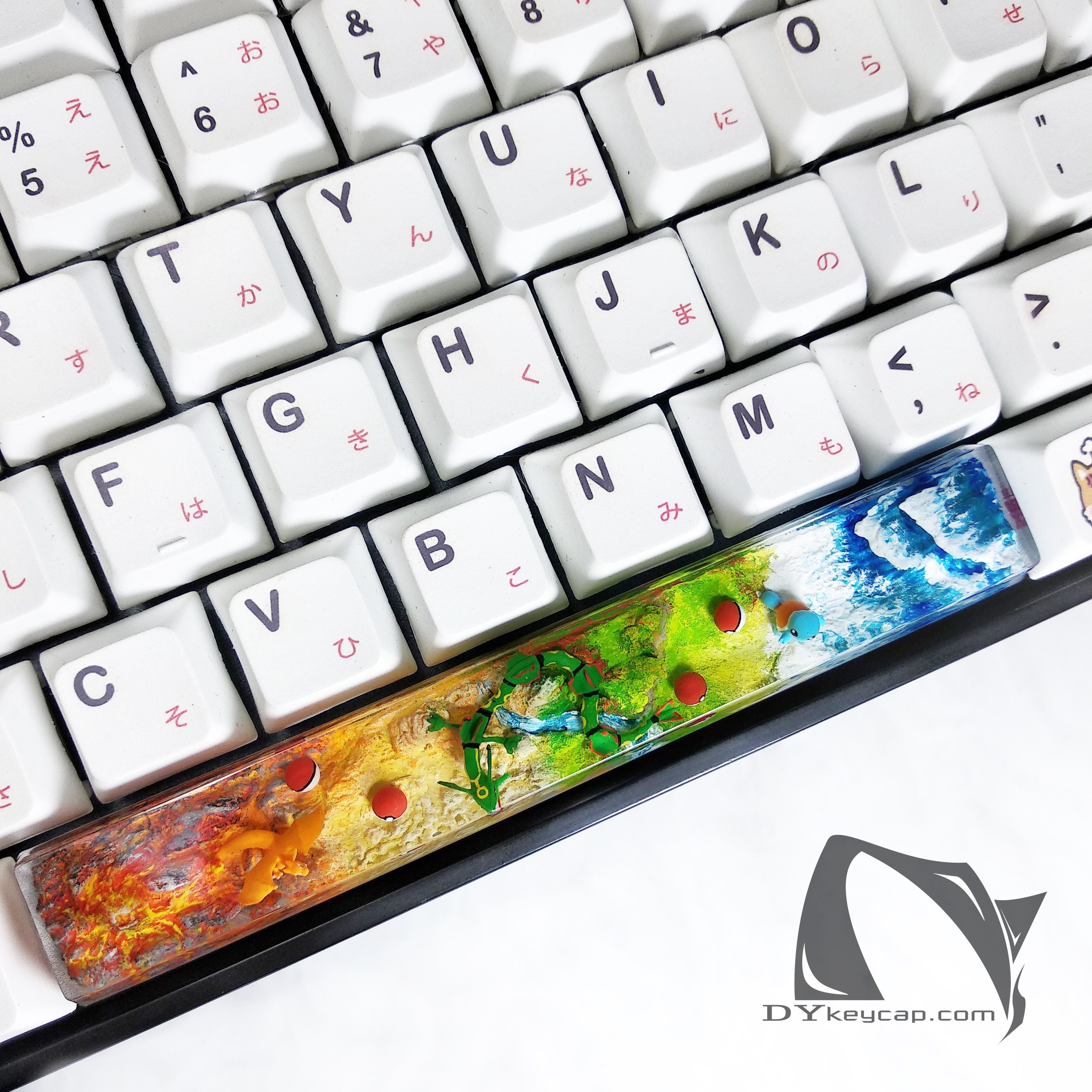 Rayquaza spacebar, custom space bar, pokemon spacebar, artisan spacebar