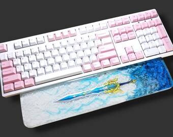 Eula's Sword wrist rest, custom wrist rest, spacebar artisan, spacebar resin,Song of Broken Pines, Eula's weapon,Genshin Impact Theme Keycap