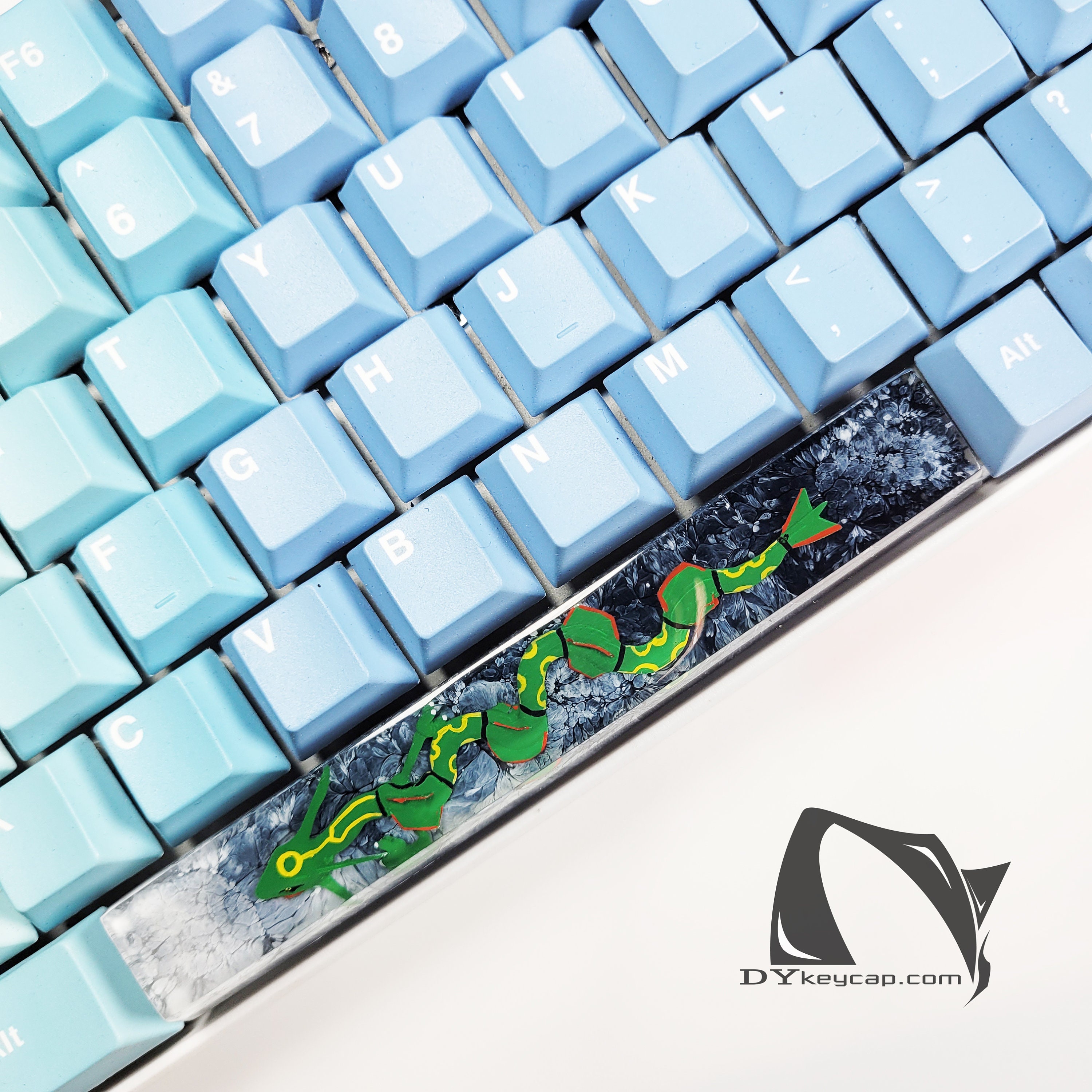 Rayquaza spacebar, custom space bar, pokemon spacebar, artisan spacebar