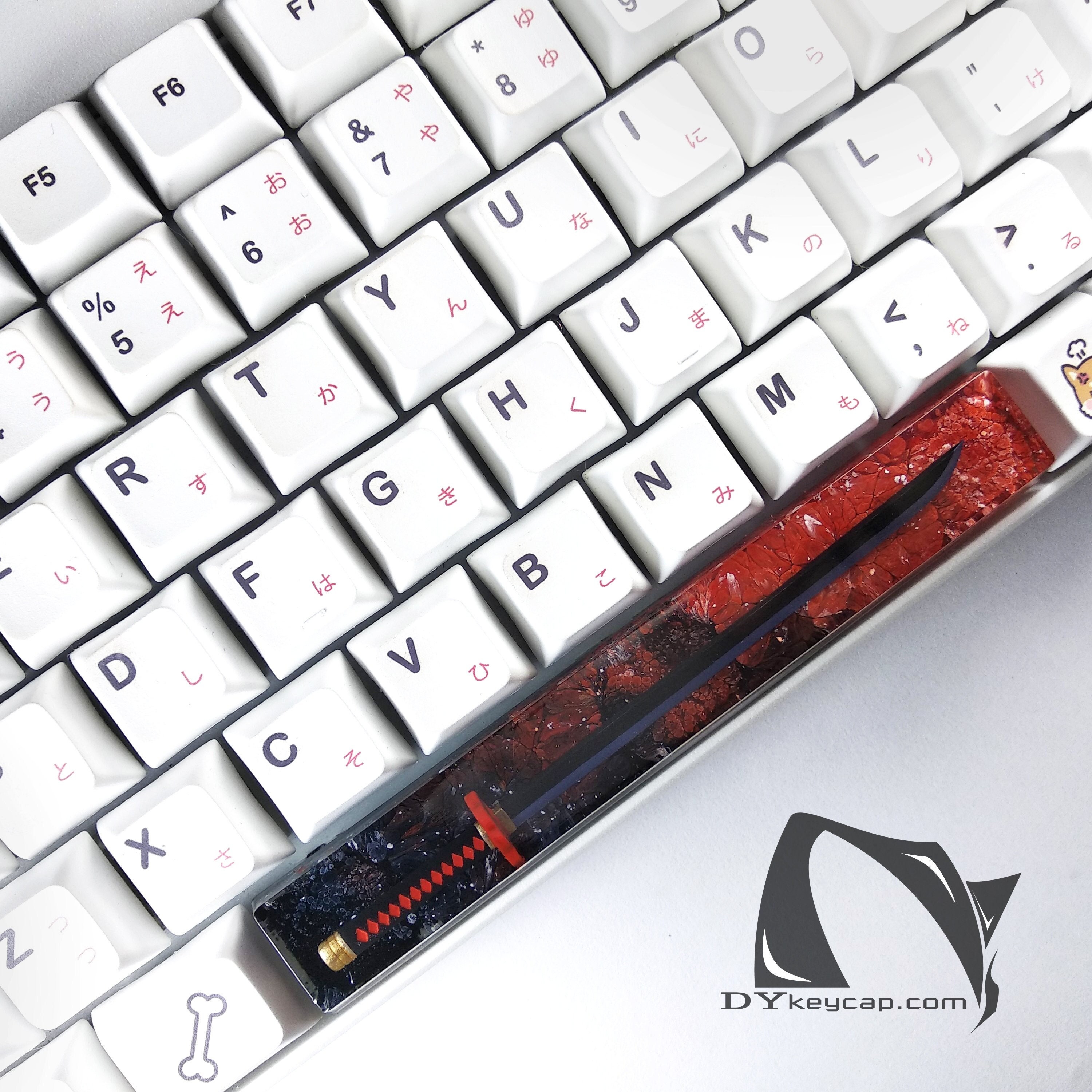 Katana Spacebar Resin Keycap 5.5-7u Artisan Keycap Handmade Red