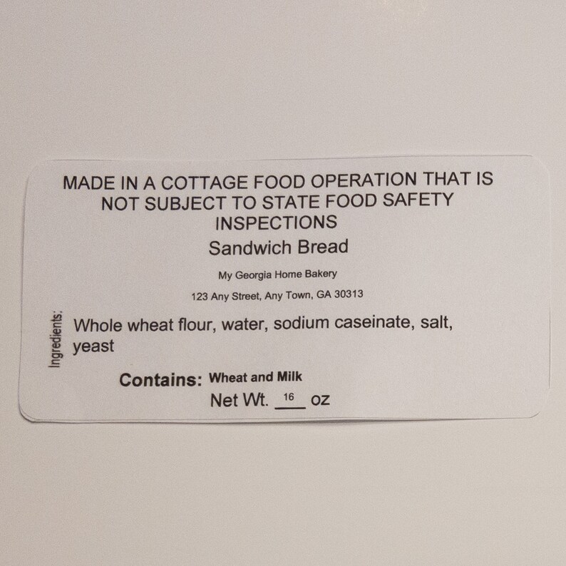 Editable Cottage Food Business Label Template Etsy UK