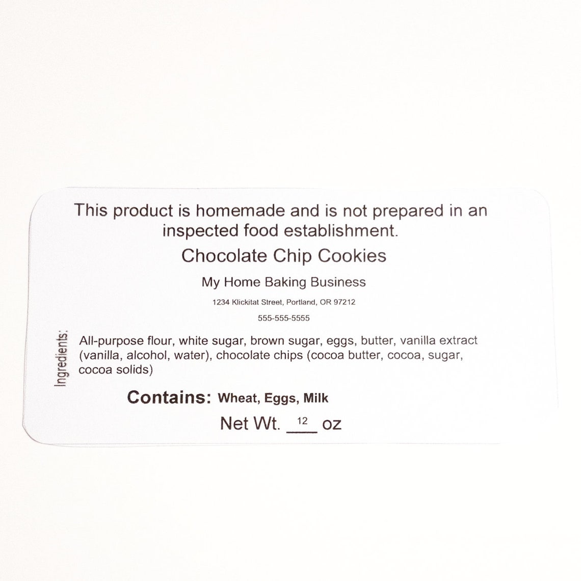 Editable Oregon Cottage Food Business Label Template Etsy