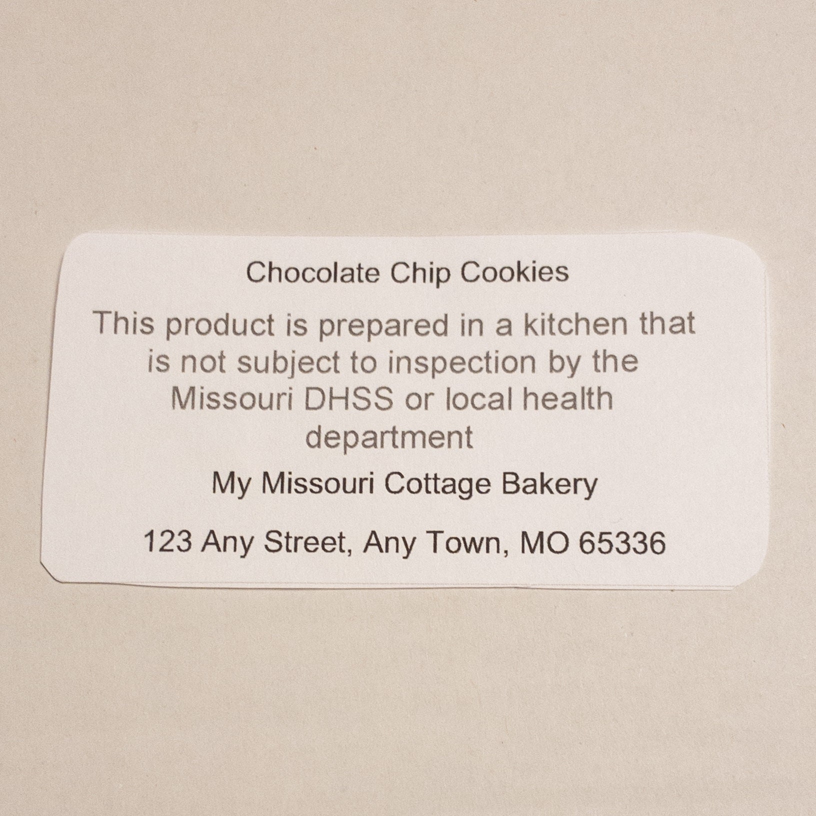 Editable Missouri Cottage Food Business Label Template Etsy