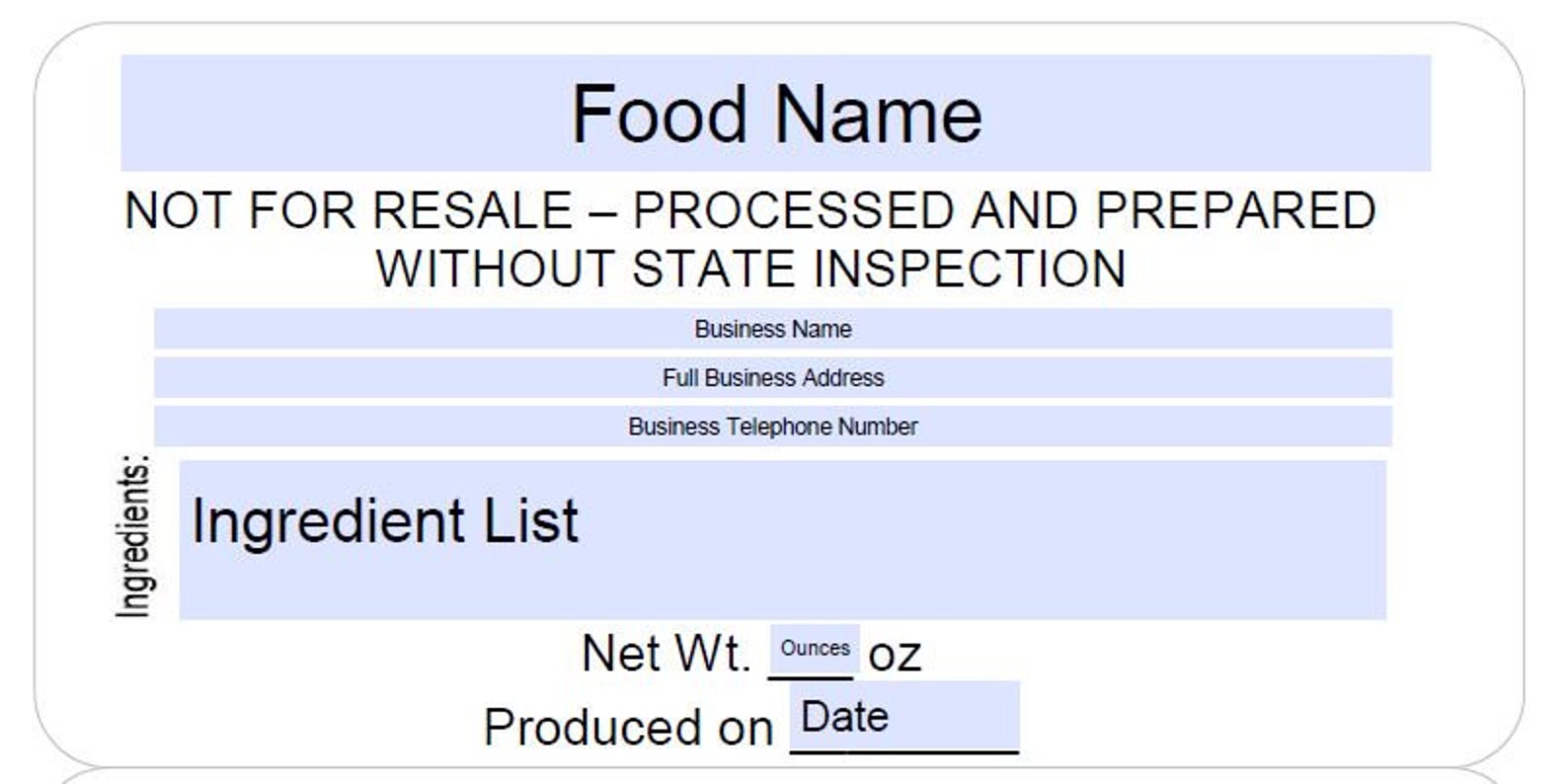 Editable Virginia Cottage Food Business Label Template Etsy