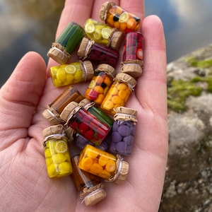 Dollshouse Jars of Bottled Fruit, larder jars, miniature larder, Miniature Food, 12th scale kitchen food, jars of fruit and veg HANDMADE image 1