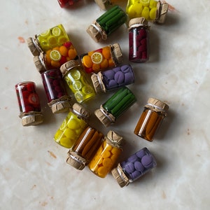 Dollshouse Jars of Bottled Fruit, larder jars, miniature larder, Miniature Food, 12th scale kitchen food, jars of fruit and veg HANDMADE image 2