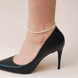 Beaded freshwater pearl anklet - Summer 2024 tarnish free Pearl anklet - High quality ankle chain with freshwater seed pearls