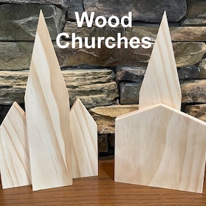 Wood Church, Christmas Church, DIY Church, Craft Church, Home Decor Church, Wood Village, Unfinished Church