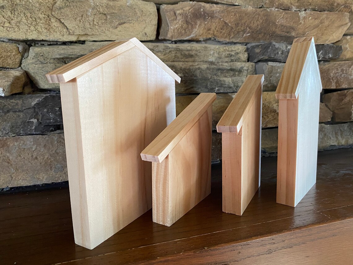 Wood House Set DIY Houses Craft Houses Home Decor Houses Etsy
