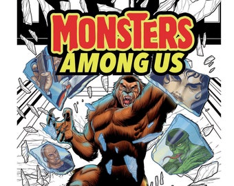 Monsters Among Us: Adult Coloring Book PDF 8x10 - Etsy
