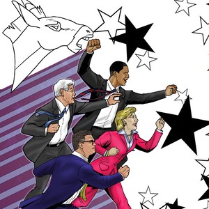 Political Power: Democrats Adult Coloring Book PDF 8x10