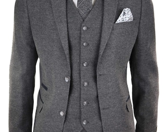 Mens Grey Wool Suit