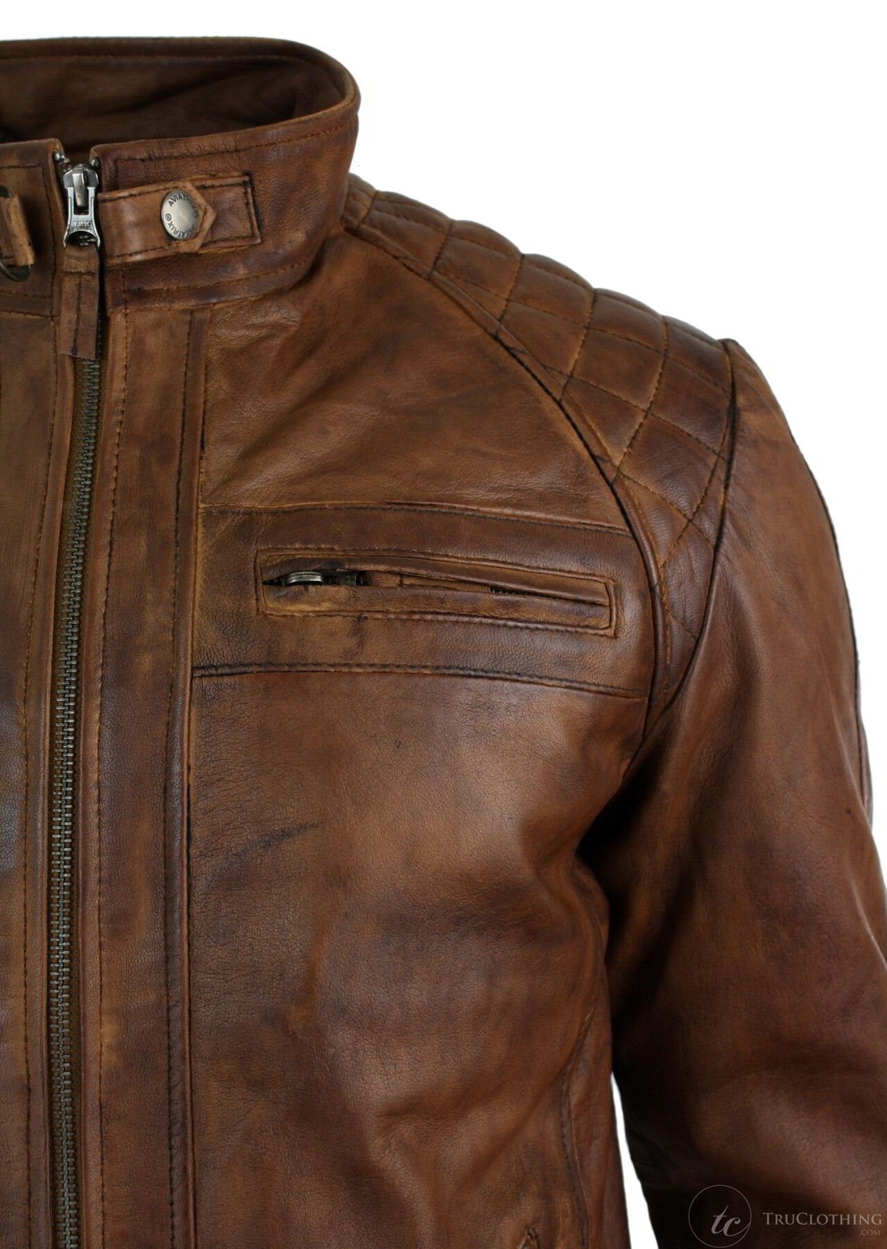 Real Leather Retro Style Zipped Mens Biker Jacket Soft Timber - Etsy Canada
