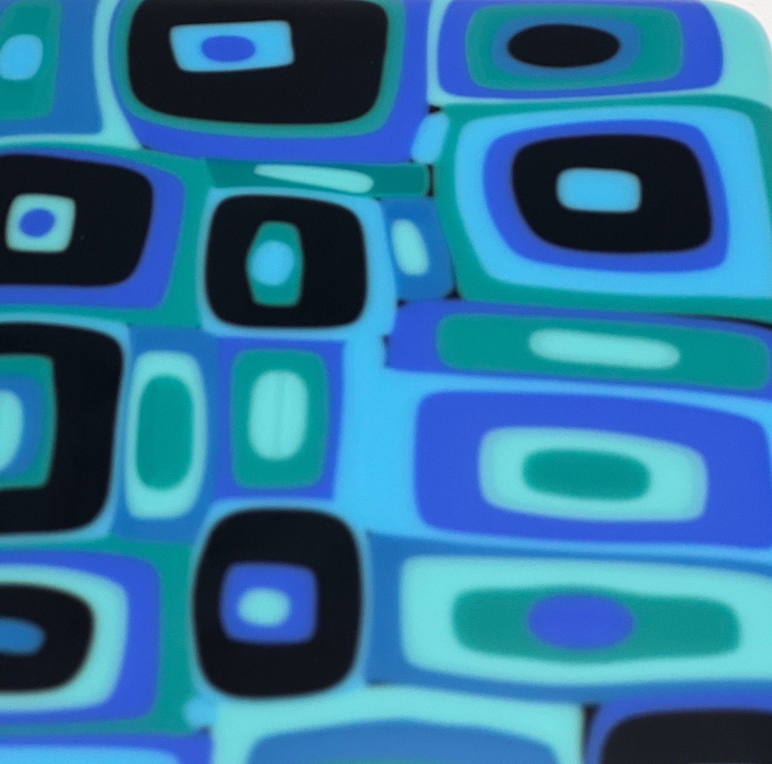 Stacked Fused Glass Blue and Black Wall Hanging Etsy