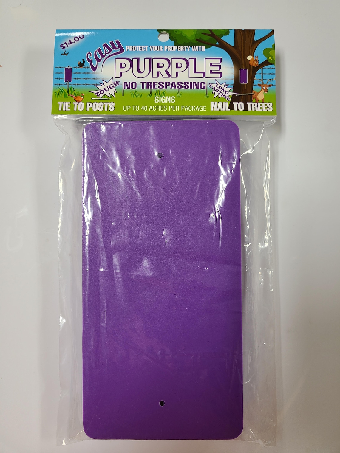 No Trespassing Purple Plastic Signs Durable Long Lasting Etsy