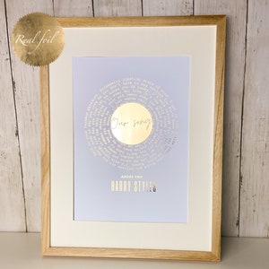 Custom Song Lyrics Print, Our Song Vinyl Print, First dance print, Music print, Valentines Gift