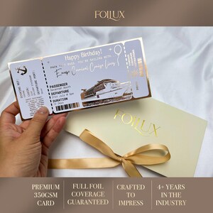 Tarjeta de embarque de aluminio para crucero sorpresa, crucero de Royal Caribbean, revelación sorpresa en crucero, crucero de Carnival, boleto de Navidad personalizado