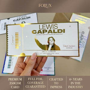 Personalized Foil Lewis Capaldi Concert Ticket Keepsake