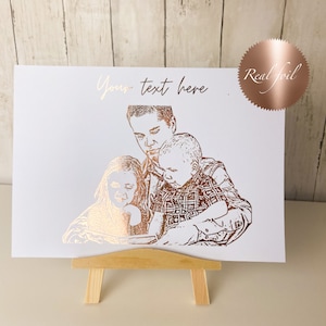 Benutzerdefinierter Text und Fotofoliendruck, personalisiertes Geschenk, individuelles Folienfoto, sentimentales Geschenk, Folienzitat, Vatertagsgeschenk von Frau
