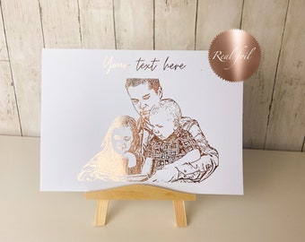 Custom Foil Photo Print: Personalized Text, Sentimental Gift