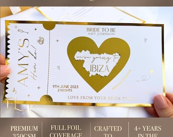 Personalized Hen Do Boarding Pass Invitation: Foil Itinerary, Bachelorette Party
