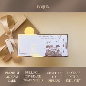 Personalized Las Vegas Foil Boarding Pass: Surprise Trip Reveal