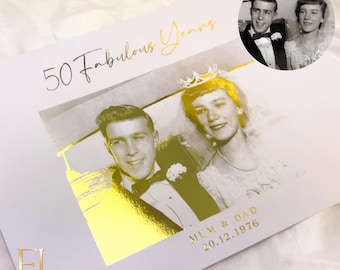50e huwelijksverjaardag, afdruk gouden jubileum, gouden huwelijksverjaardagscadeau, huwelijkscadeau, verijdeld portret, 50 jaar, voor stel