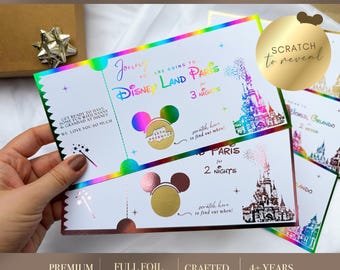 Personalized Disneyland Reveal Ticket: Scratch Card Surprise Gift
