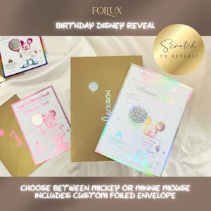 Disneyland Paris ticket, Scratch Card, Disney trip announcement, Scratch And Reveal, Disneyland Paris, Holiday Reveal, Birthday Trip Gift