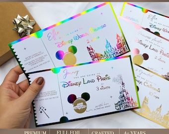 Disneyland Paris ticket, Scratch Card, Disney trip announcement, Scratch And Reveal, Disneyland Paris, Holiday Reveal, Birthday Trip Gift