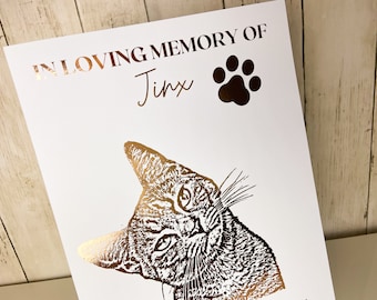 Personalised pet memorial gift foil Print,  Pet loss frame, pet loss gift, Dog loss gift, cat loss gift, pet bereavement, pet portrait