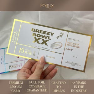 Chris Brown Ticket, personalisiertes Konzertticket, Breezy Bowl XX, Konzertticket-Andenken, personalisiertes Ticket, Event-Souvenir, golden