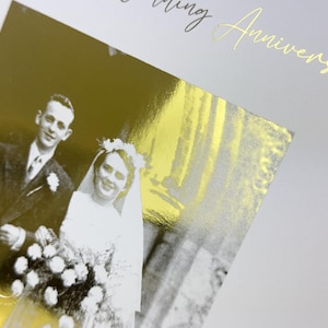 50th wedding anniversary, Golden Anniversary Print, Golden wedding anniversary gift, wedding gift, foiled portrait, 50 year, for couple image 4
