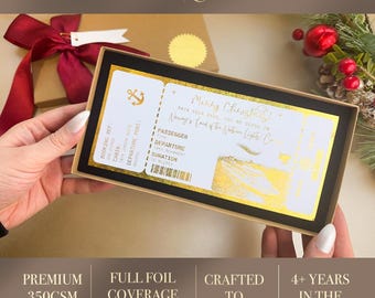 Surprise Cruise Trip foil boarding pass, Royal Caribbean Cruise, Cruise Ship Surprise Reveal, Carnival Cruise, Personalised ChristmasTicket