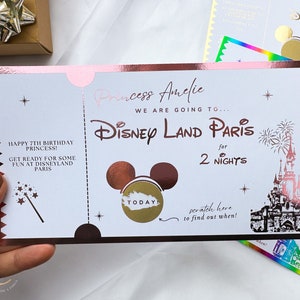 Disneyland Paris ticket, Scratch Card, Disney trip announcement, Scratch And Reveal, Disneyland Paris, Holiday Reveal, Birthday Trip Gift image 5