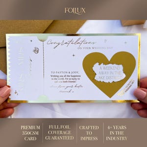 Buono regalo di nozze personalizzato, regalo di coppia, gratta e vinci per matrimonio, regalo di nozze per coppia, regali per la luna di miele, buste per soldi