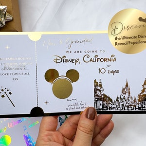 Disney Scratch Card, Disney trip announcement, Scratch And Reveal, Disneyland Paris, Holiday Reveal, Birthday Trip Gift, Personalised Ticket