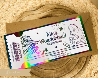 Personalized Surprise Event Ticket: Foiled Golden Ticket Reveal