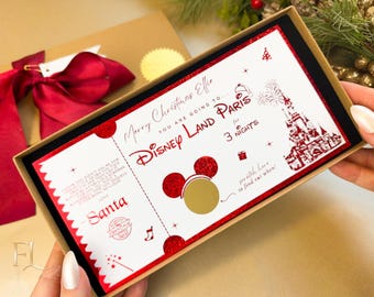 Disneyland Paris ticket, Scratch Card, Disney trip announcement, Scratch And Reveal, Disneyland Paris, Holiday Reveal, Birthday Trip Gift