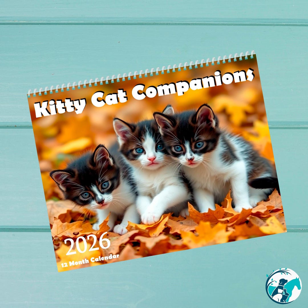 2026 Kitty Cat Companions 12 Month Calendar - Kitten Monthly Wall ...