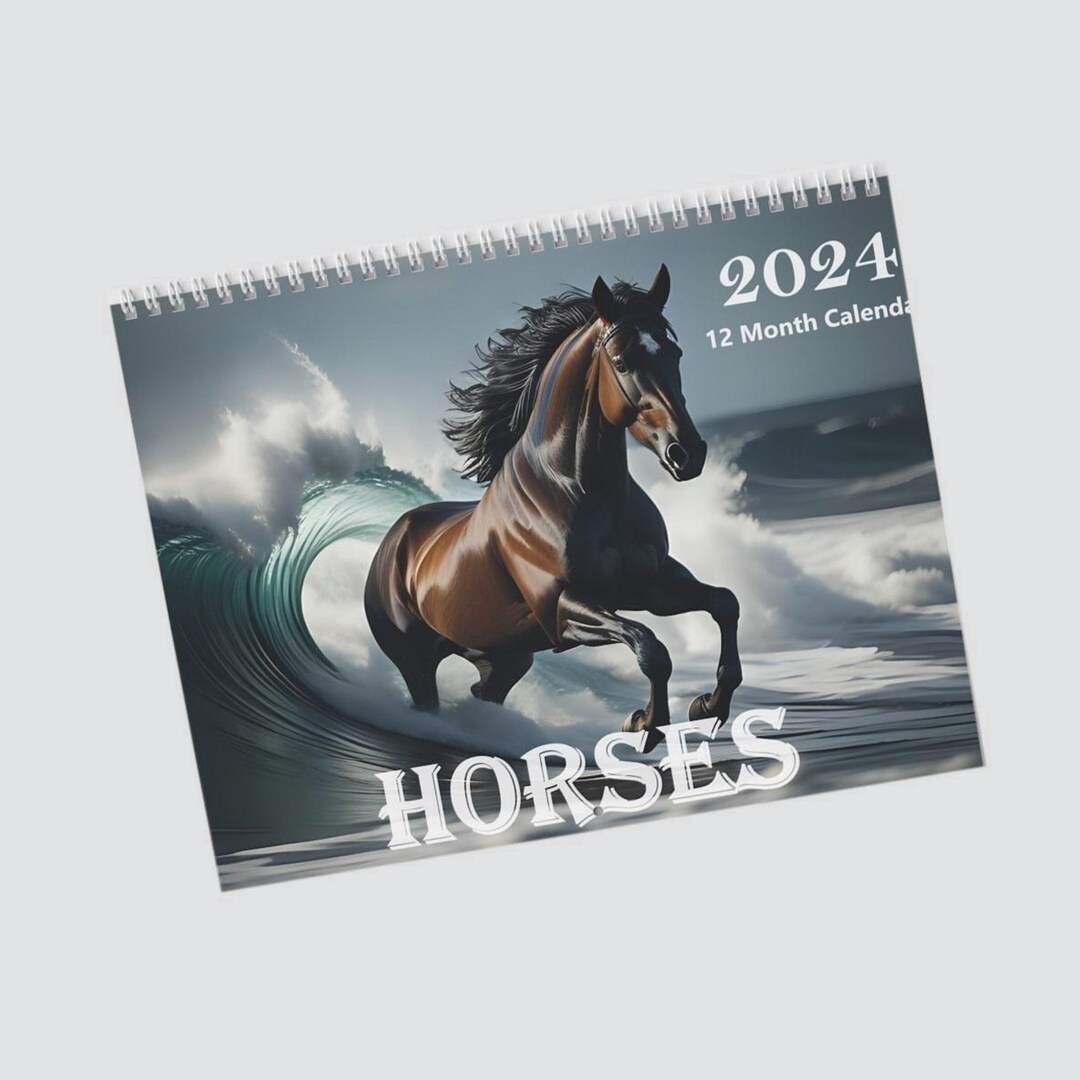 2024 Horses 12 Month Calendar Horse Lovers Monthly Wall Calendars Beautiful Artwork Farm Animals