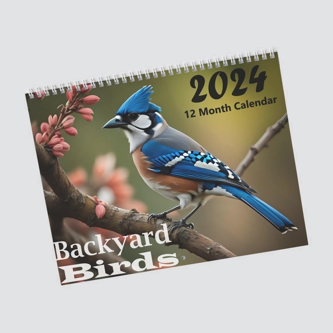 2024 Backyard Birds 12 Month Calendar Bird Watcher Monthly Wall Calendars Bluejay, Cardinal