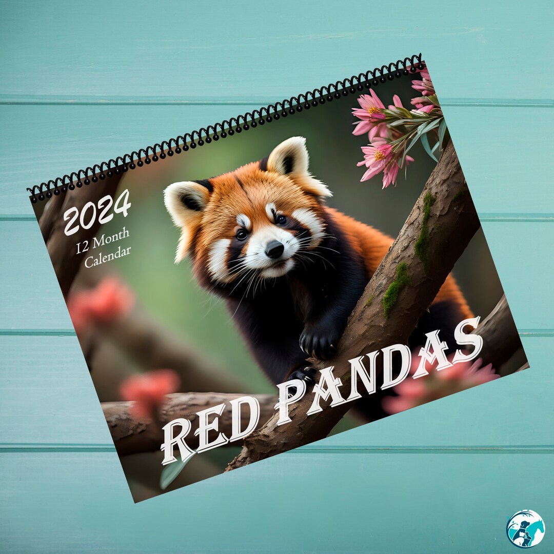 2024 Cute Red Panda 12 Month Calendar Red Pandas Monthly Wall Calendars