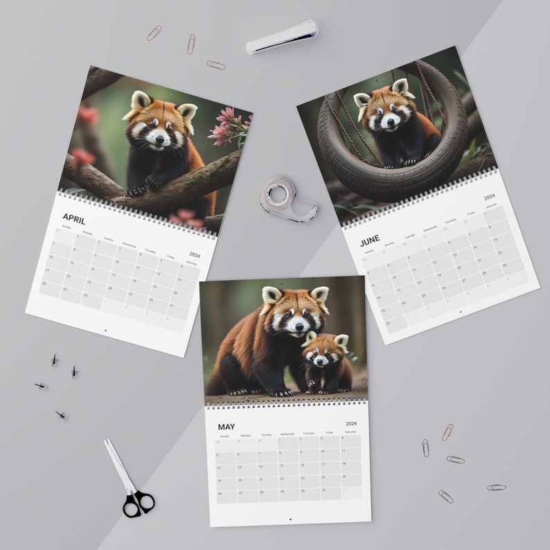2024 Cute Red Panda 12 Month Calendar Red Pandas Monthly Wall Calendars