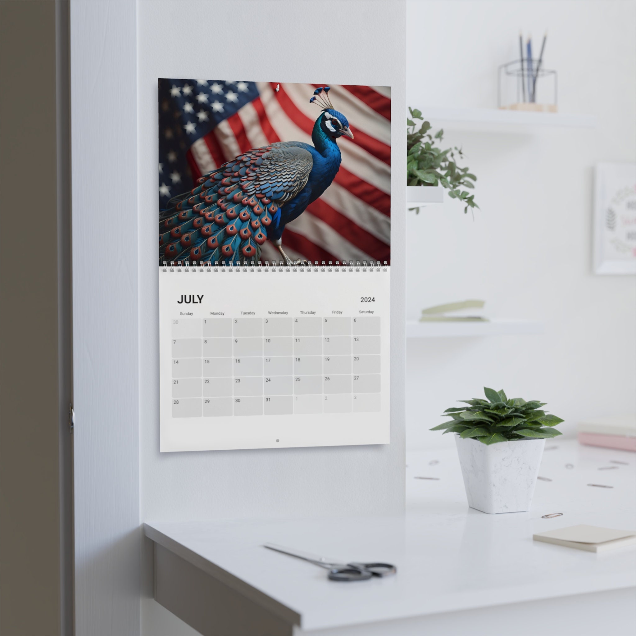 2024 Fantasy Peacocks 12 Month Calendar Beautiful Peacock Bird Lover