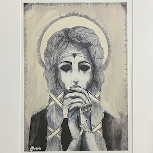 ST DWYNWEN |  Walisisches Erbe | inspiriert | Kunstdruck | kulturelle | Liebe | St Dwynwens Tag | Schutzheilige | Tusche Illustration | Stimmungsvoll | Kunst Geschenk