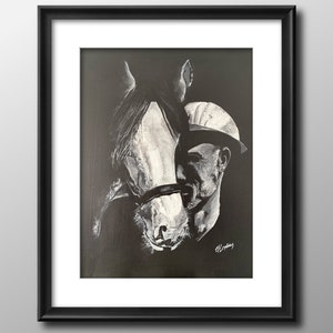 Mijnwerker en pitpony Art Print: Welsh Heritage Painting