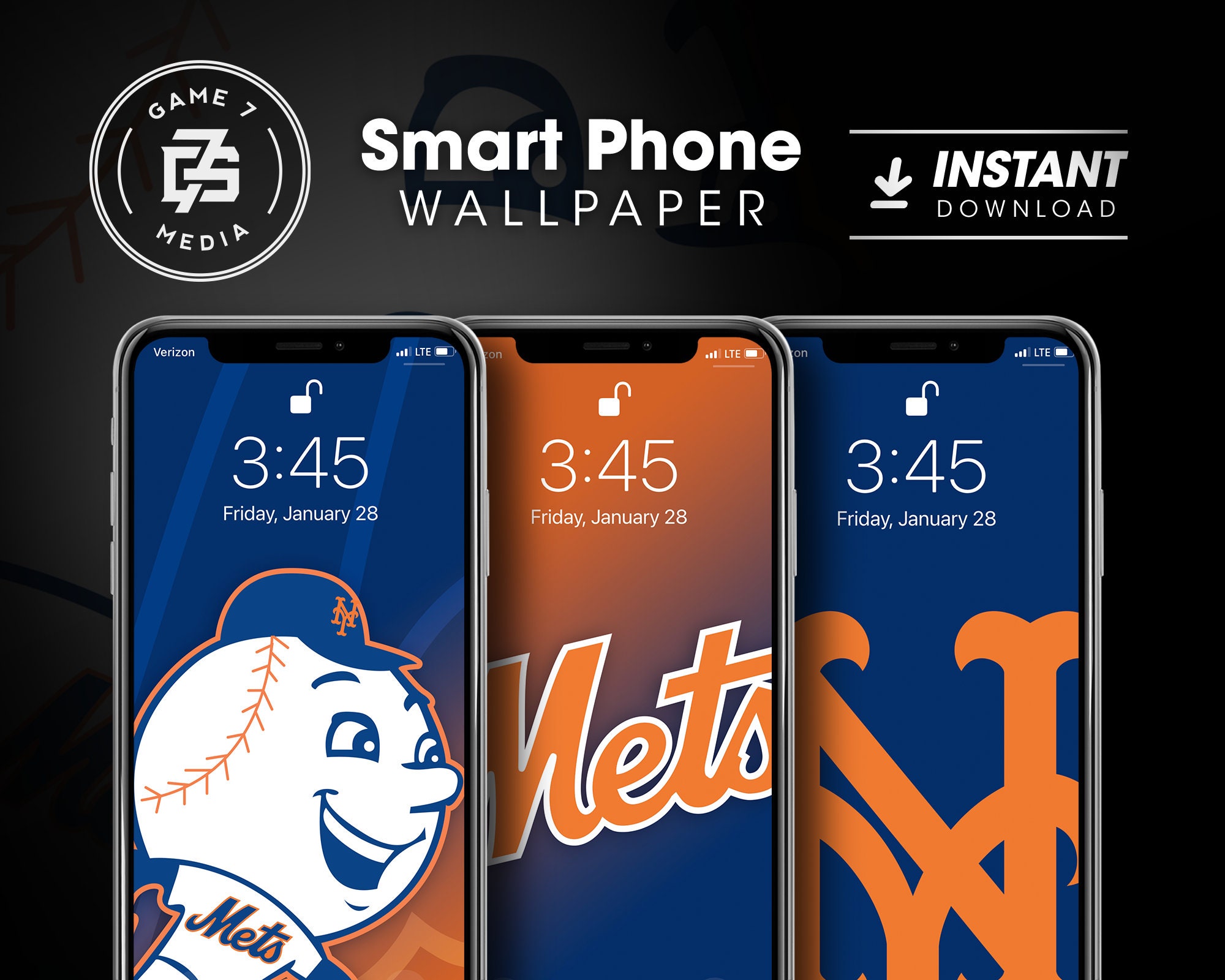 New York Mets Baseball MLB Apple Iphone Wallpaper Background - Etsy Norway